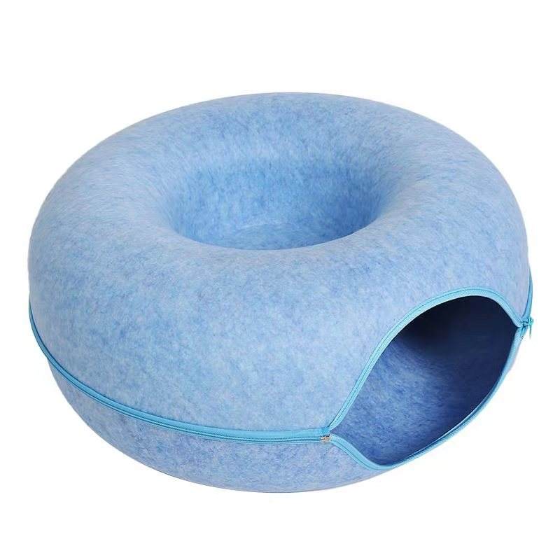 Donut Cat Tunnel Bed – The 2-in-1 Cozy Hideaway
